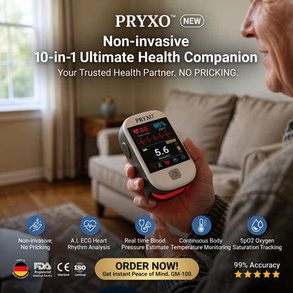 2026 Pryxo™ second generation 10-in-1 smart blood medical instrument / 10 health reports - No-Prick