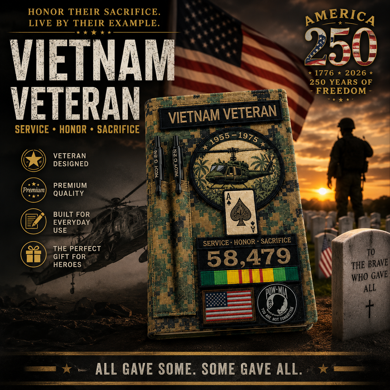 🎖️Vietnam Veteran Tactical Journal Notebook
