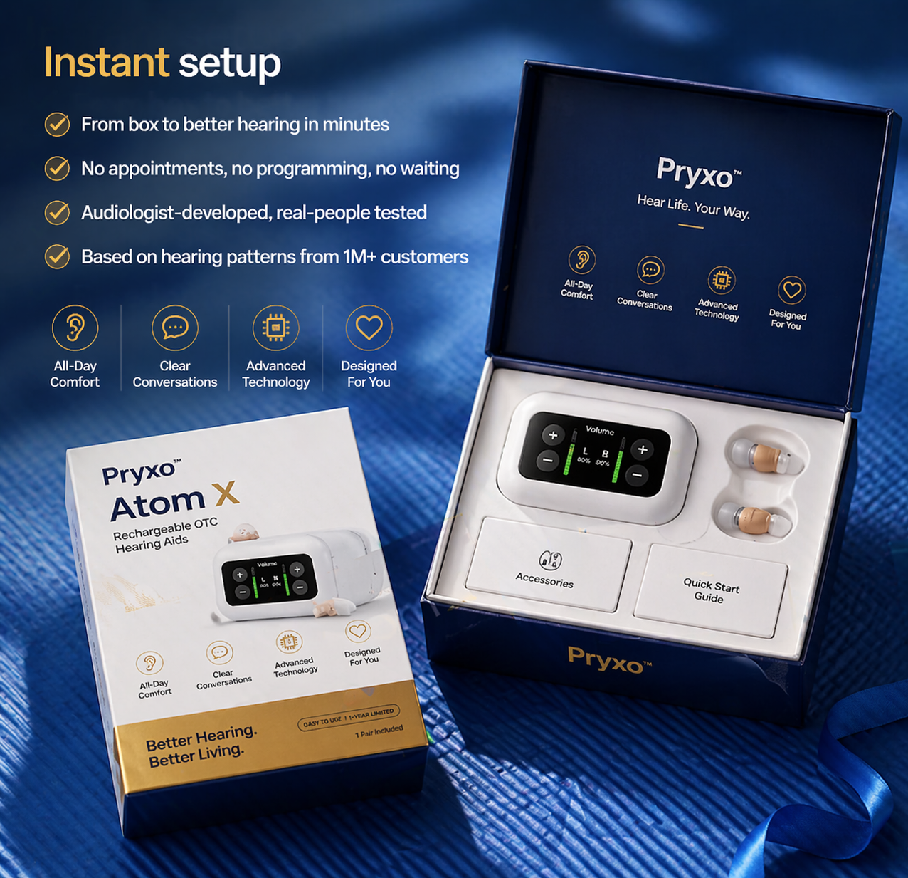 2026 PRYXO™ Atom X PRO— Invisible + AI Noise Reduction